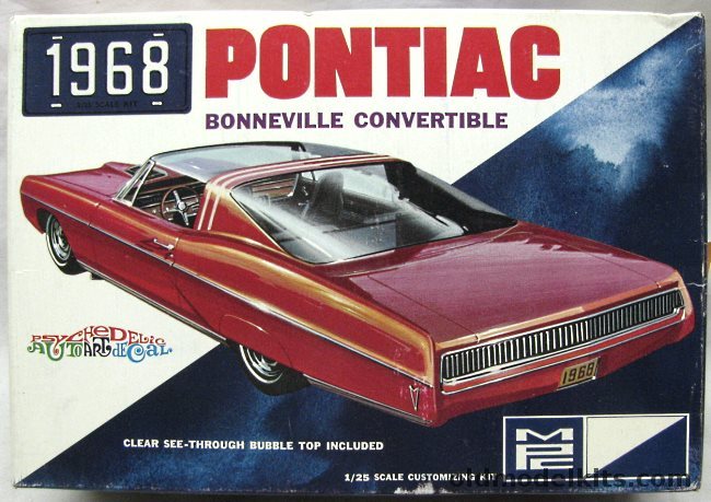 MPC 1/25 1968 Pontiac Bonneville Convertible - Stock or Custom With Clear Bubble Top, 1068-200 plastic model kit